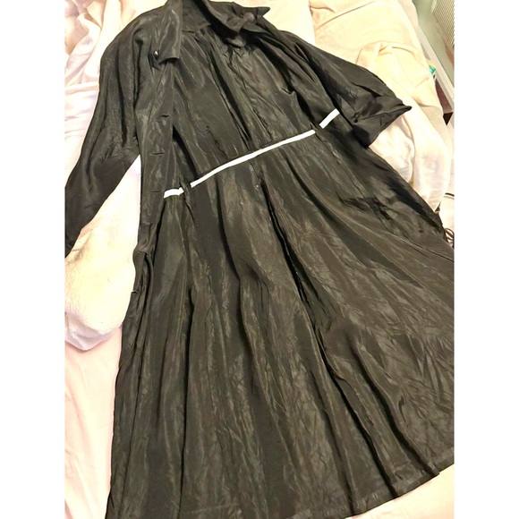 Vintage 1950's housewife dress fit & flare black button down front Small - Picture 11 of 13